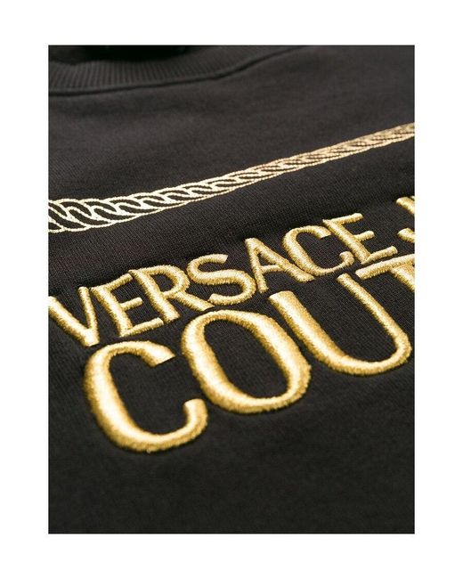 Versace Jeans Black Logo Round Neck Sweater for men