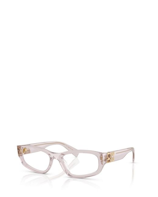 Miu Miu White Eyewear Geometric Frame Glasses