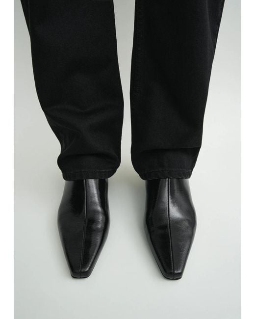 Totême  Black Totême Slim Ankle Kitten-Heel Boots