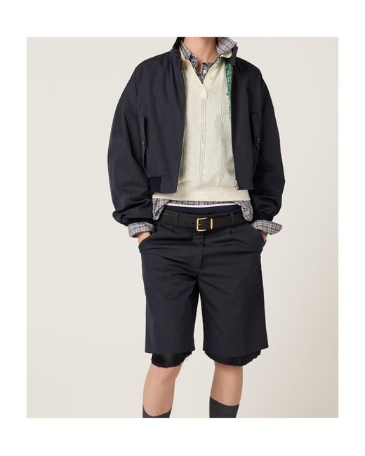 Miu Miu Natural Cotton Knit Polo Shirt