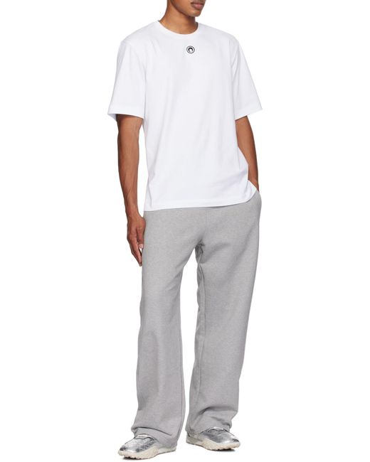 MARINE SERRE White Moon Embroidered Crewneck T-Shirt for men