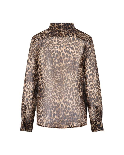 Nili Lotan Brown Printed Shirt