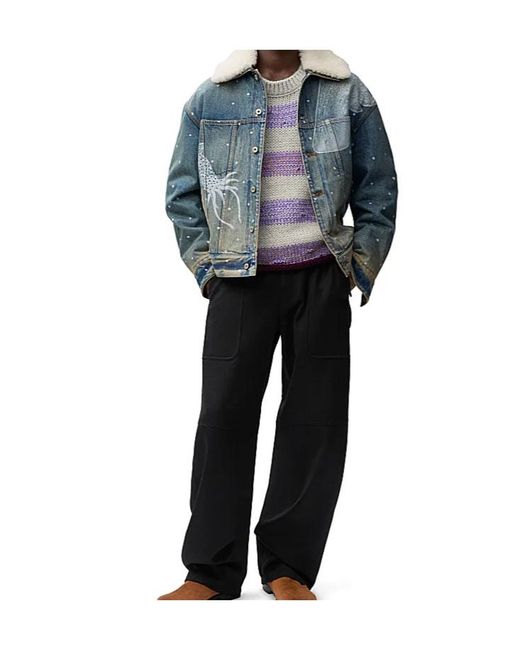 Loewe Blue Button-Up Denim Jacket for men