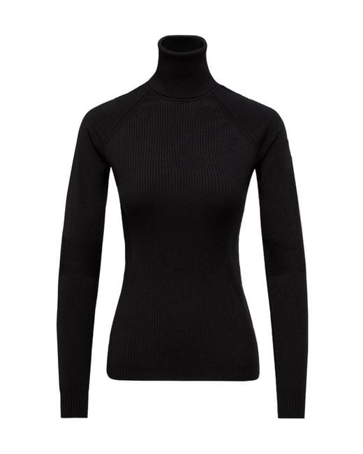Moncler Black Wool Blend Polo Neck Jumper