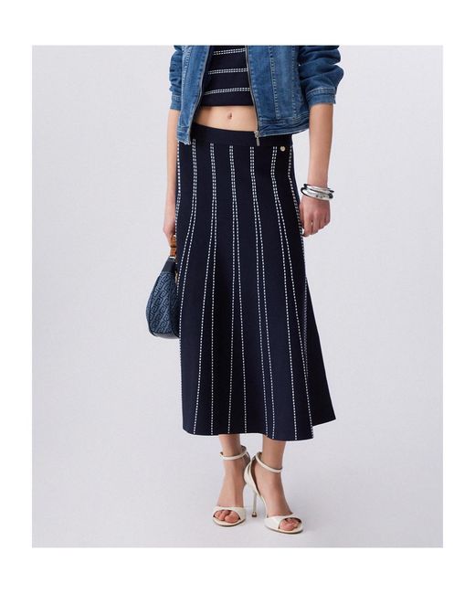 Liu Jo Blue Striped Skirt