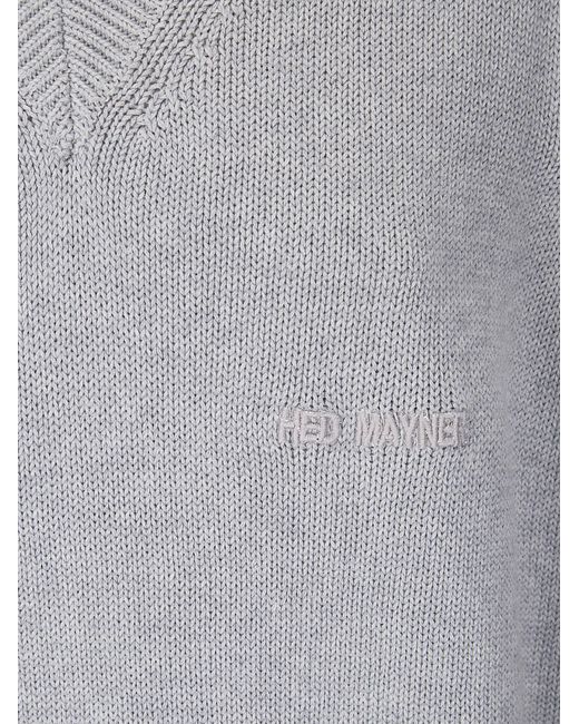 Hed Mayner Gray Embroidered V-Neck Knitted Top