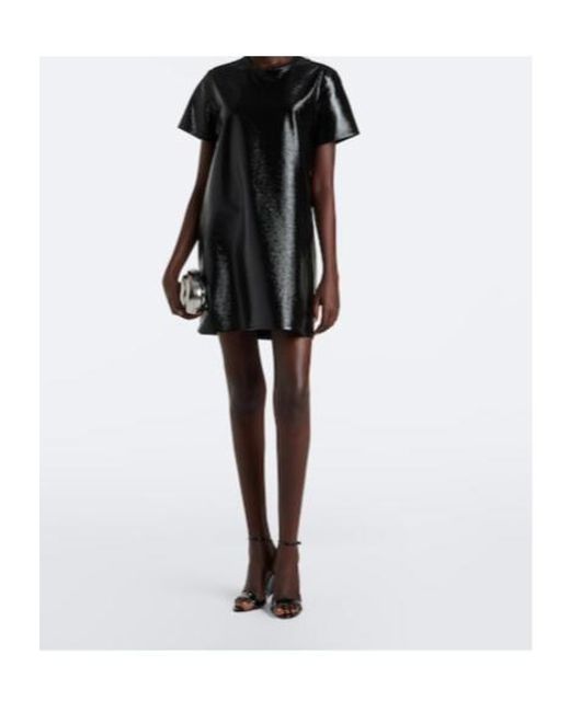 Courreges Black Vinyl Minidress