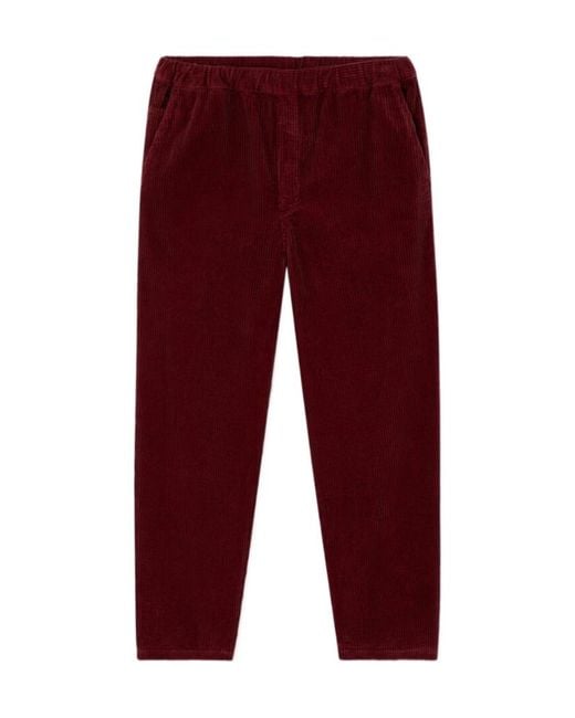 American Vintage Red Elastic-Waist Athletic Pants for men