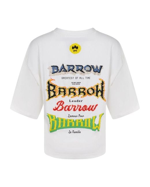 Barrow White Beaded Logo T-Shirt