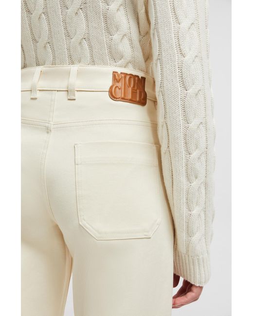 Moncler Natural Gabardine Straight-Leg Trousers