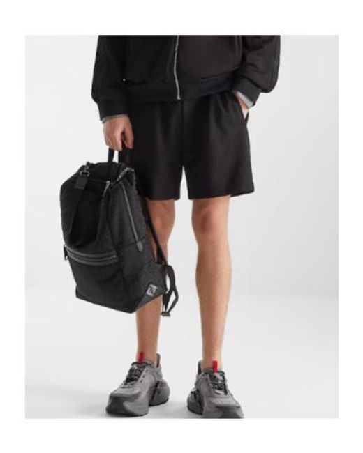 Fendi Black Drawstring Bermuda Shorts for men