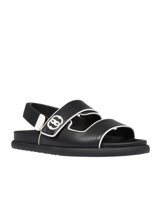 Bally Black Nyla Logo Plaque Sandals