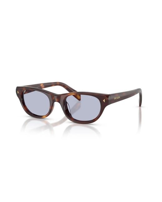 Prada White Eyewear Oval Frame Sunglasses