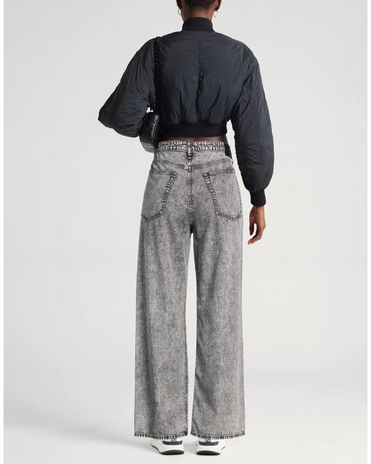Rag & Bone Gray Plain Colour Wide-Leg Jeans