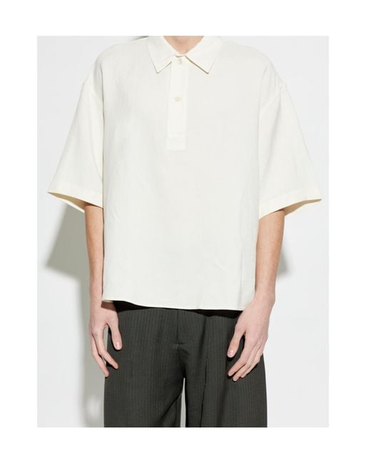 Studio Nicholson White Oversized Short-Sleeve Shirt for men