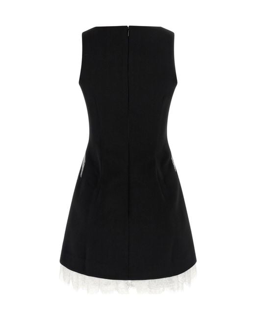 Self-Portrait Black Bow Lace Mini Dress