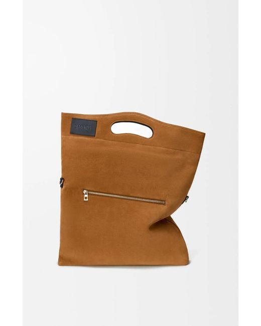 Loewe Brown Bob Folded Tote En Cuir Velours for men