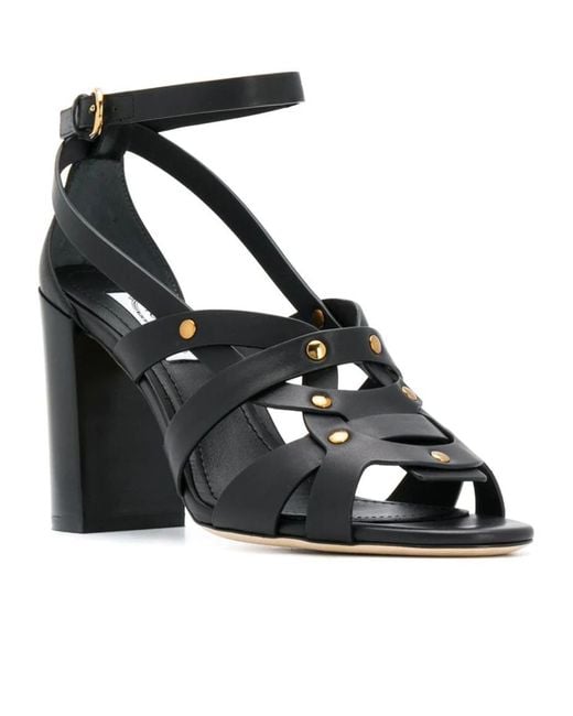 Tod's Black Open Toe Sandals