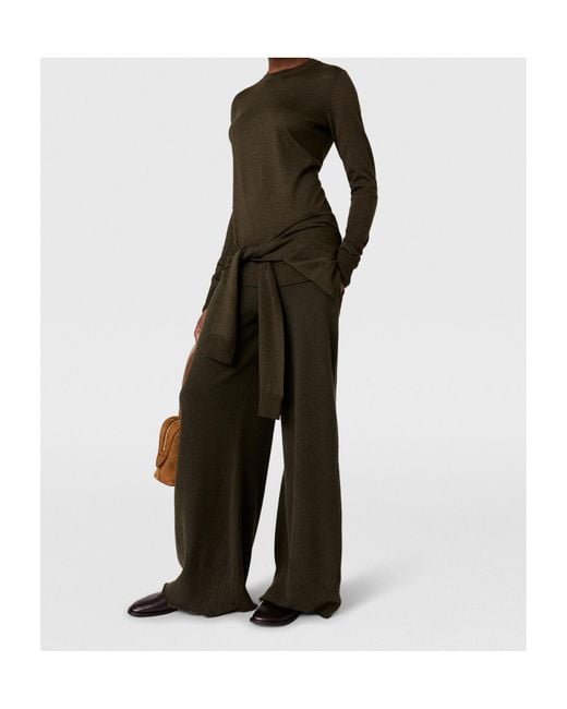 Stella McCartney Green Tie-Front Crewneck Jumper
