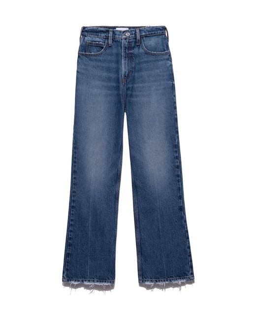 FRAME Blue Multi-Pocket High-Waisted Denim Trousers