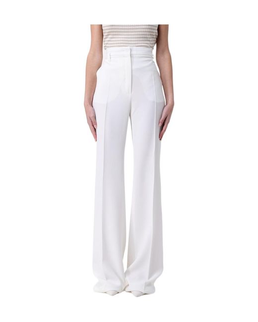 Max Mara White Studio Pleat Detailed Straight Leg Pants