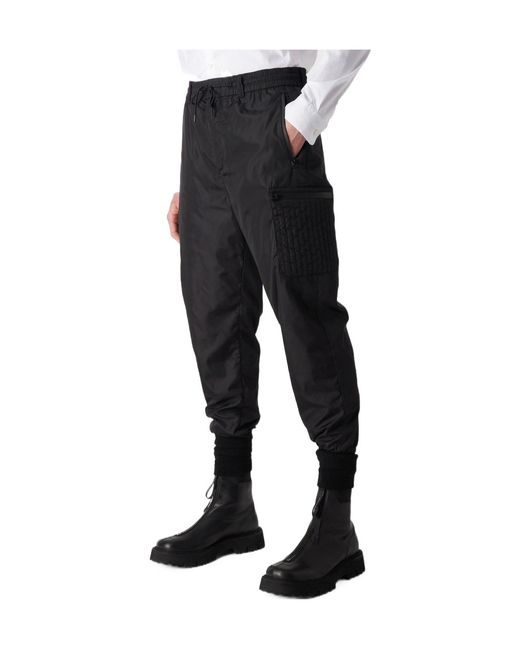 Emporio Armani Black Nylon Utility Jogger Trousers for men