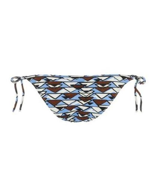 Prada Blue Allover Printed Bikini Bottoms