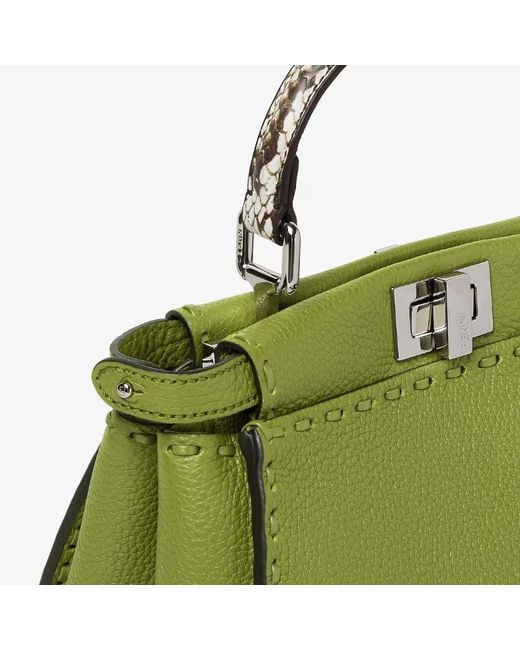 Fendi Green Peekaboo Mini Top Handle Bag