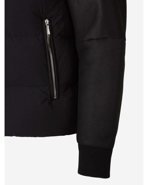 Moorer Black Long-Sleeved Down Jacket for men