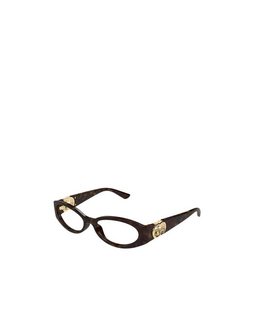 Gucci White Eyewear Oval Logo-Detail Glasses And Frames