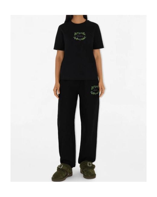 Burberry Black Logo-Embroidered Track Pants
