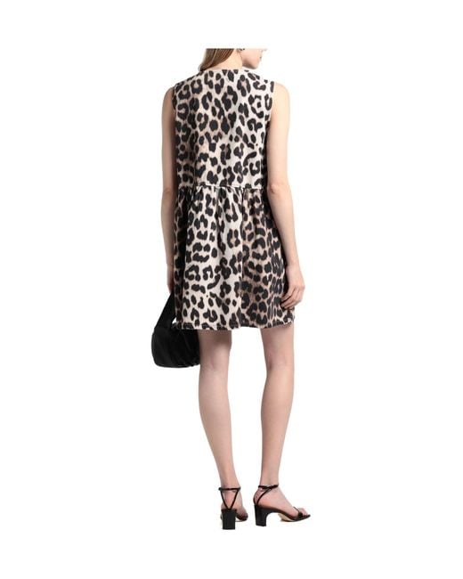 Ganni Black Sand Mini Dress Organic Cotton