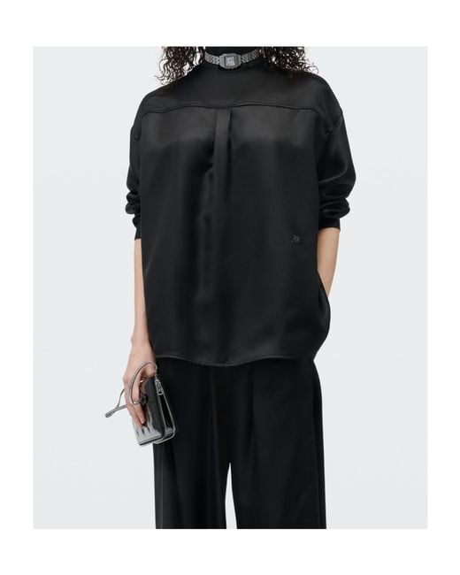 Alexander Wang Black Shirt With Exposed-Seam Detailing