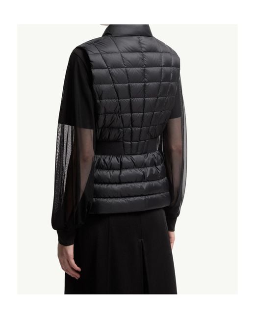 Moncler Black Logo Patch Zip-Up Down Vest