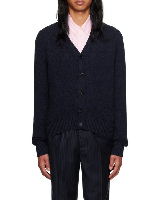 AMI Blue V-Neck Buttoned Cardigan for men