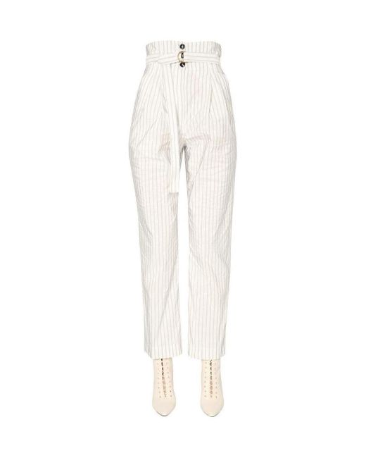 Philosophy Di Lorenzo Serafini White Striped Taffeta Trousers