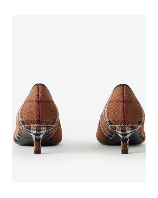 Burberry Brown Plaid Pointed High Heels