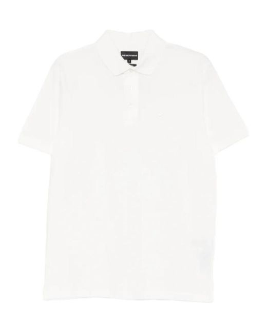 Emporio Armani White Short-Sleeve Polo Shirt for men
