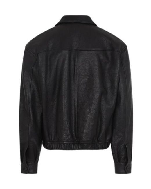 Saint Laurent Black Zip-Up Short Jacket for men