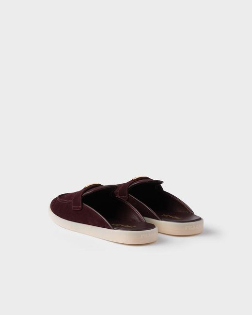 Prada Brown Triangle-Logo Mules