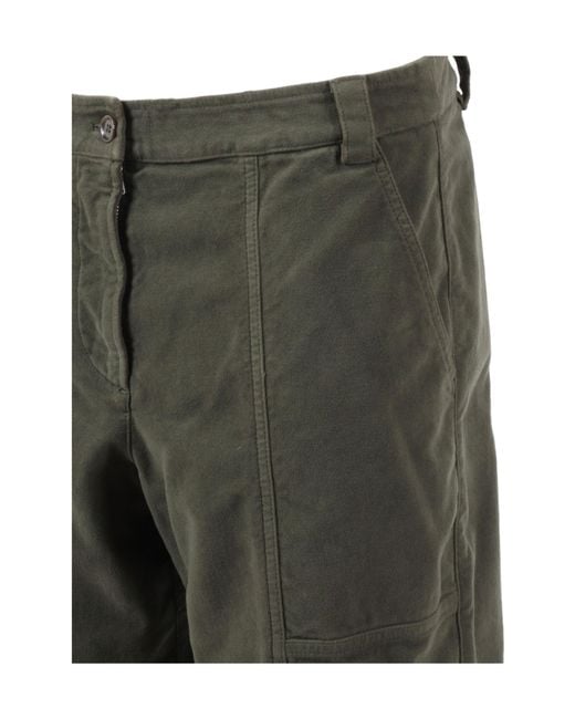 Aspesi Gray Drawstring Cargo Trousers