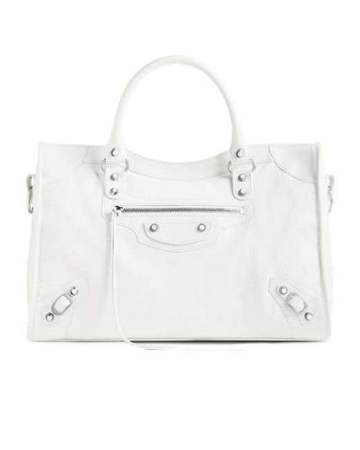 Balenciaga White Le City Medium Tote Bag