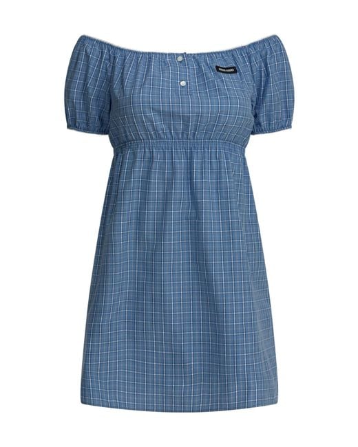 Miu Miu Blue Checked Mini Dress