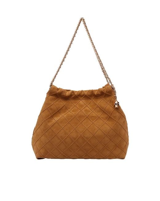 Tory Burch Brown Chain-Linked Shoulder Bag