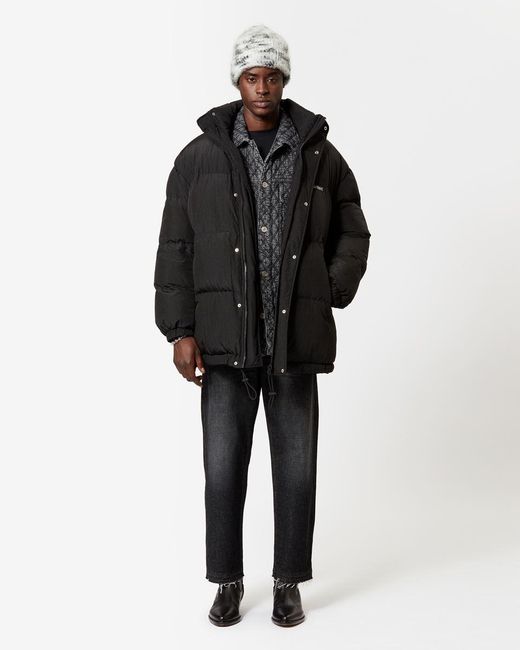 Isabel Marant Black Logo Patch Padded Jacket for men
