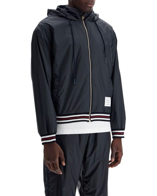 Thom Browne Gray Logo Patch Zip-Up Jacket for men
