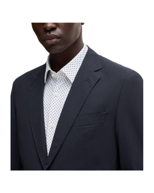 Boss Blue Single-Breasted Blazer for men