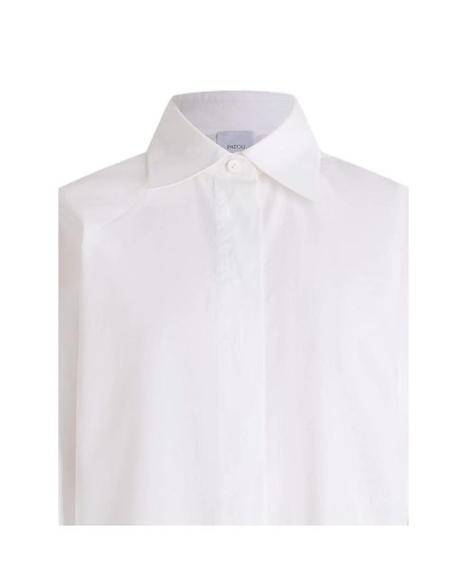 Patou White Bow-Sleeve Blouse