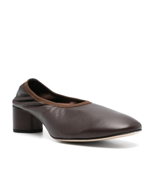 Aeyde Brown Round-Toe Heeled Pumps