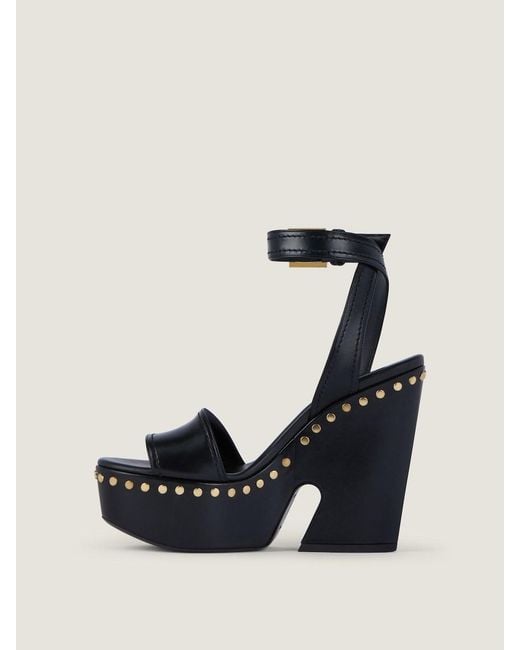 Givenchy Blue Studed Clog Platform Sandals